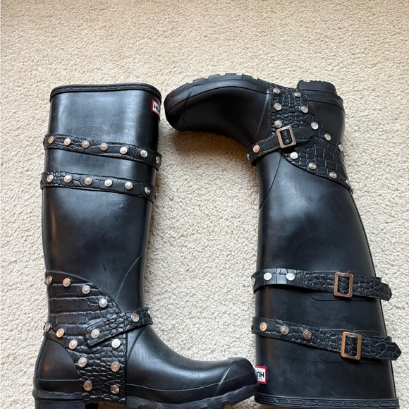 Hunter Festival 2010 studded tall Black Rain Boots - Picture 3 of 11
